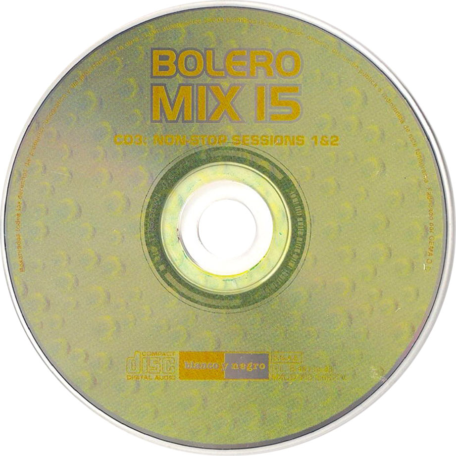 Cartula Cd3 de Bolero Mix 15