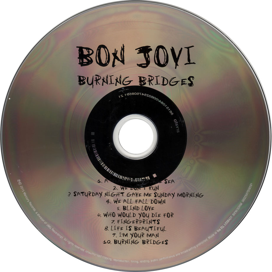 Cartula Cd de Bon Jovi - Burning Bridges