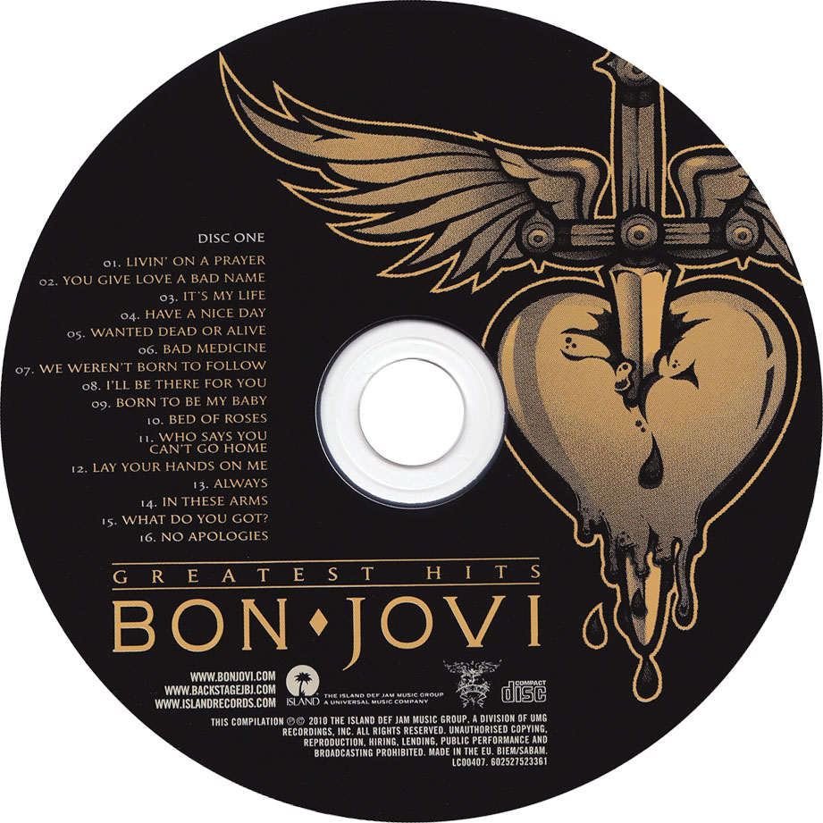 Cartula Cd1 de Bon Jovi - Greatest Hits: The Ultimate Collection