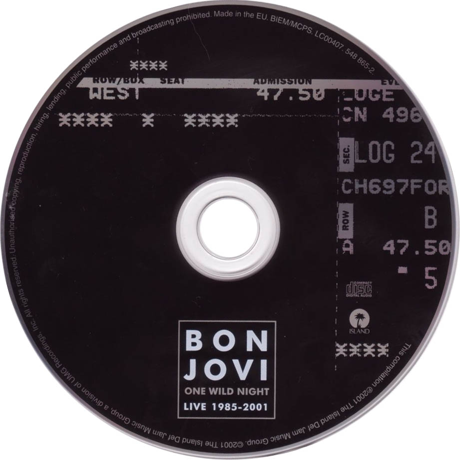 Cartula Cd de Bon Jovi - One Wild Night