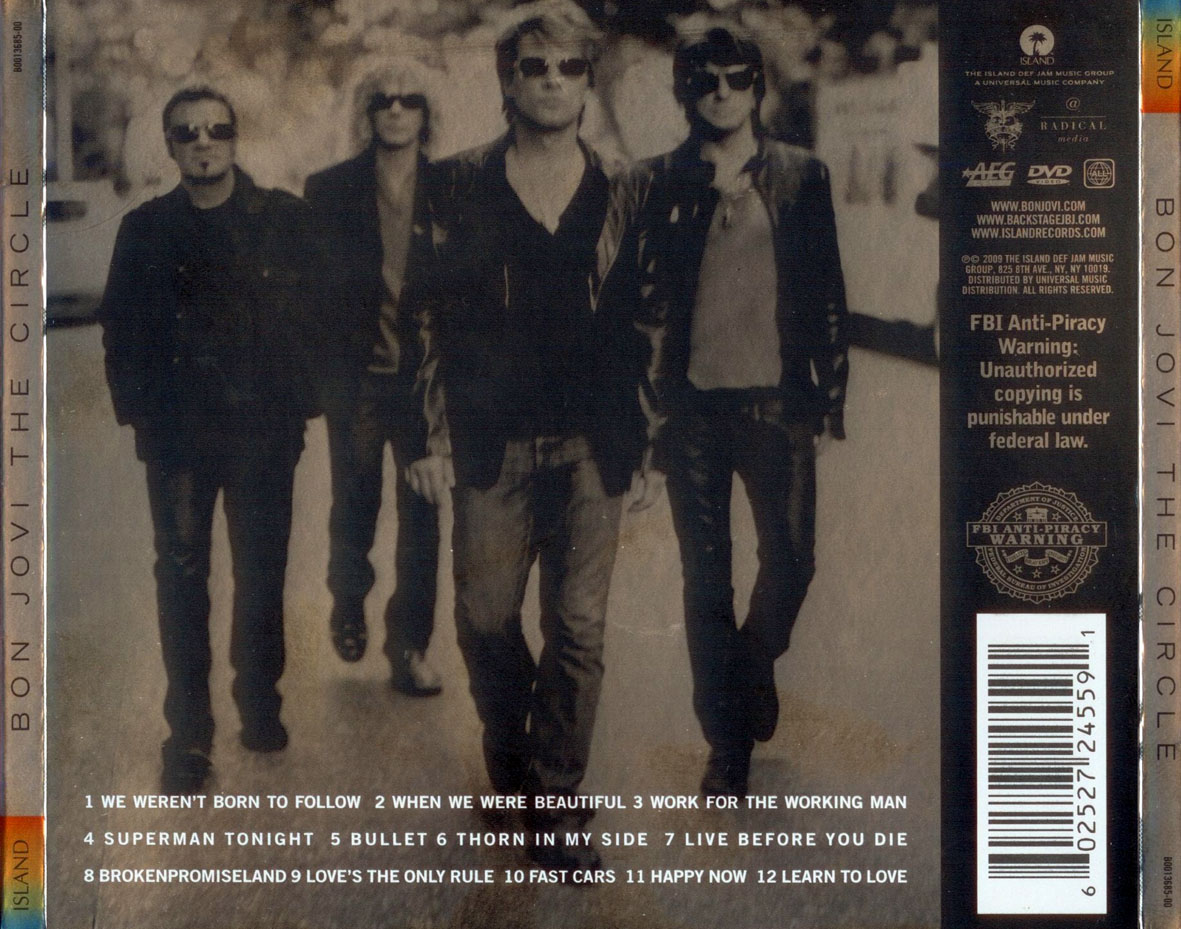Cartula Trasera de Bon Jovi - The Circle (Deluxe Edition)