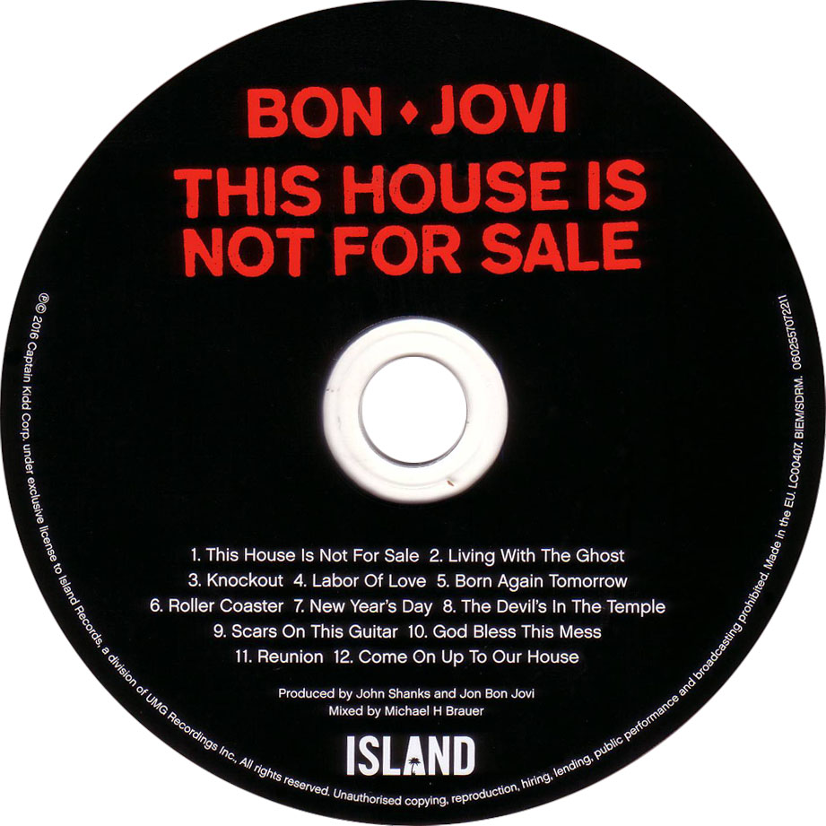 Cartula Cd de Bon Jovi - This House Is Not For Sale