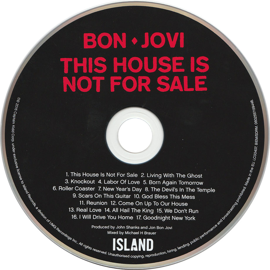 Cartula Cd de Bon Jovi - This House Is Not For Sale (Deluxe Edition)