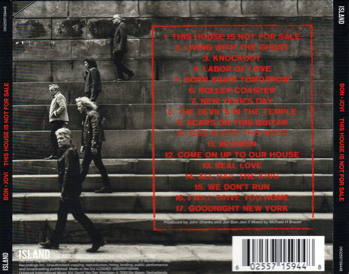 Cartula Trasera de Bon Jovi - This House Is Not For Sale (Deluxe Edition)