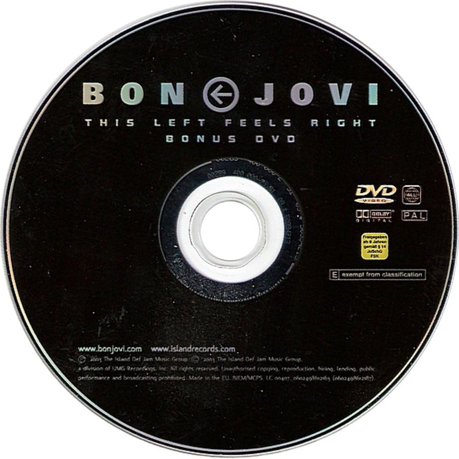 Cartula Dvd de Bon Jovi - This Left Feels Right (Limited Edition)