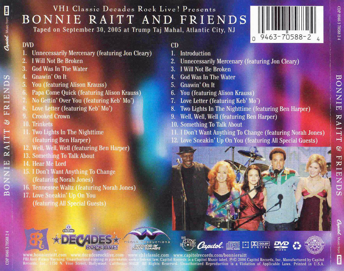 Cartula Trasera de Bonnie Raitt - Bonnie Raitt & Friends