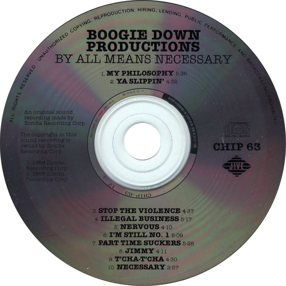 Cartula Cd de Boogie Down Productions - By All Means Necessary