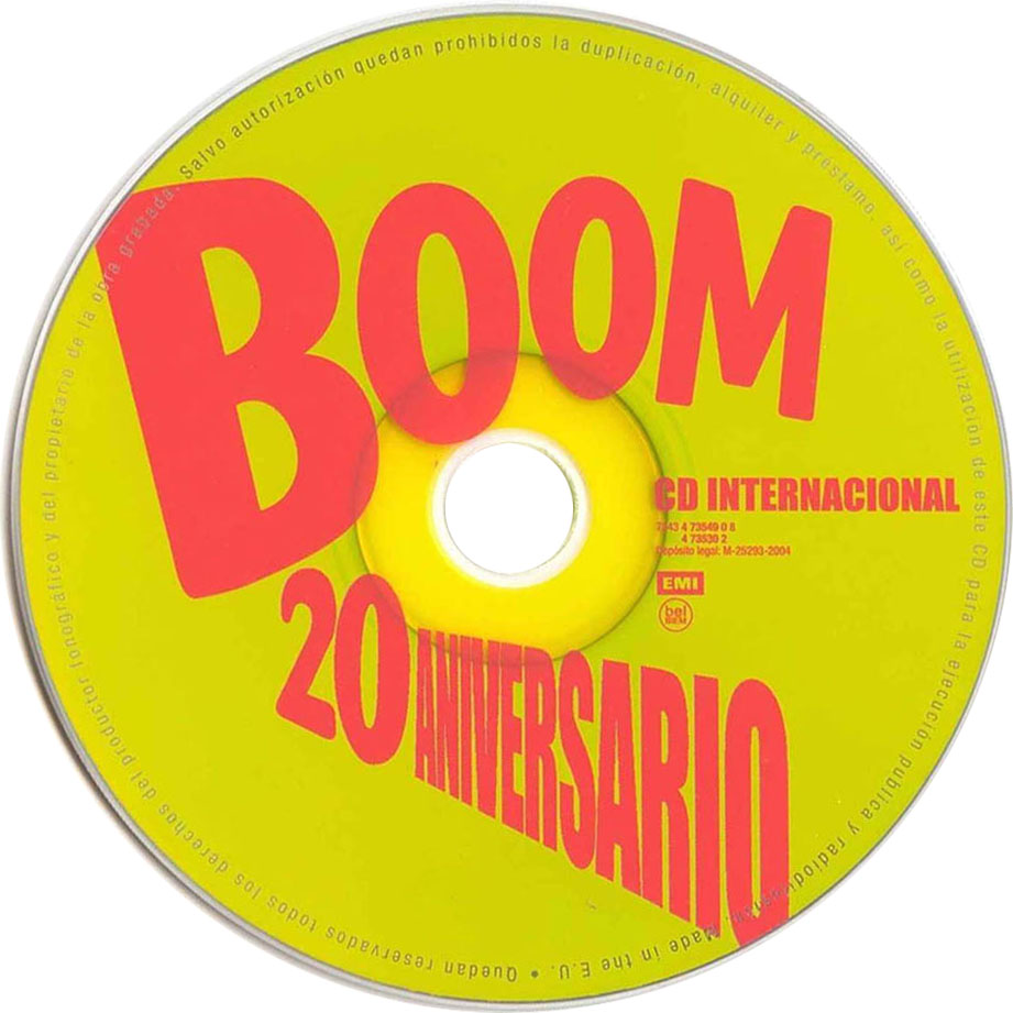 Cartula Cd1 de Boom 20 Aniversario