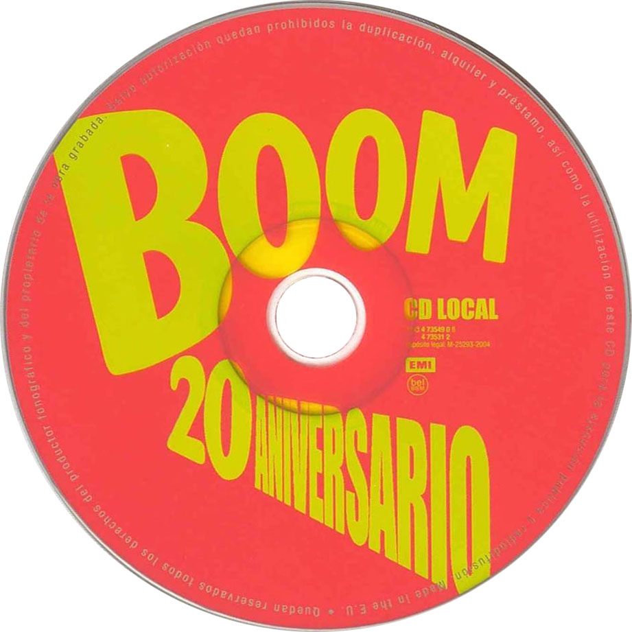 Cartula Cd2 de Boom 20 Aniversario