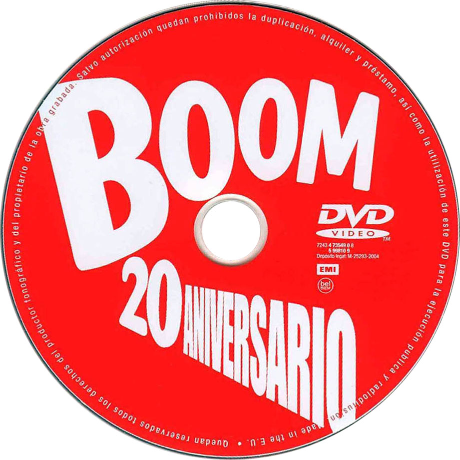 Cartula Dvd de Boom 20 Aniversario