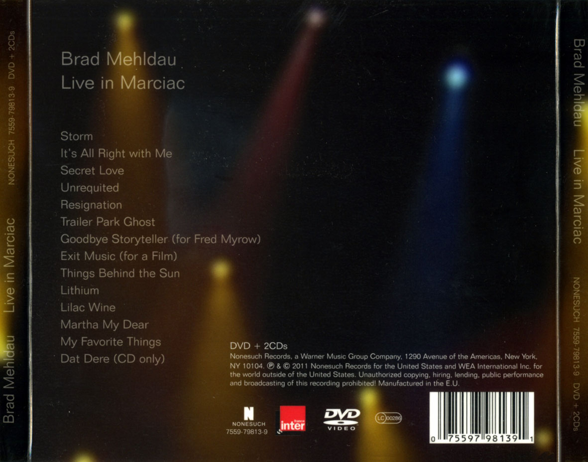 Cartula Trasera de Brad Mehldau - Live In Marciac