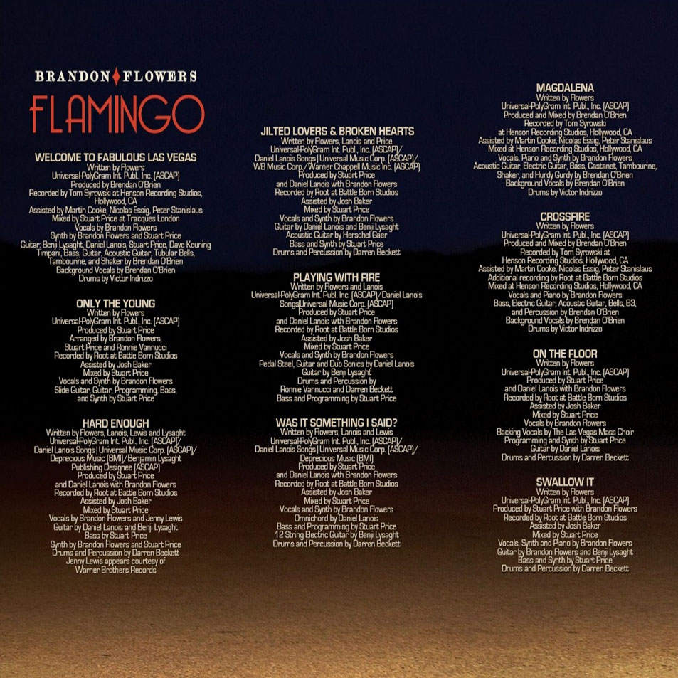 Cartula Interior Frontal de Brandon Flowers - Flamingo (Deluxe Edition)