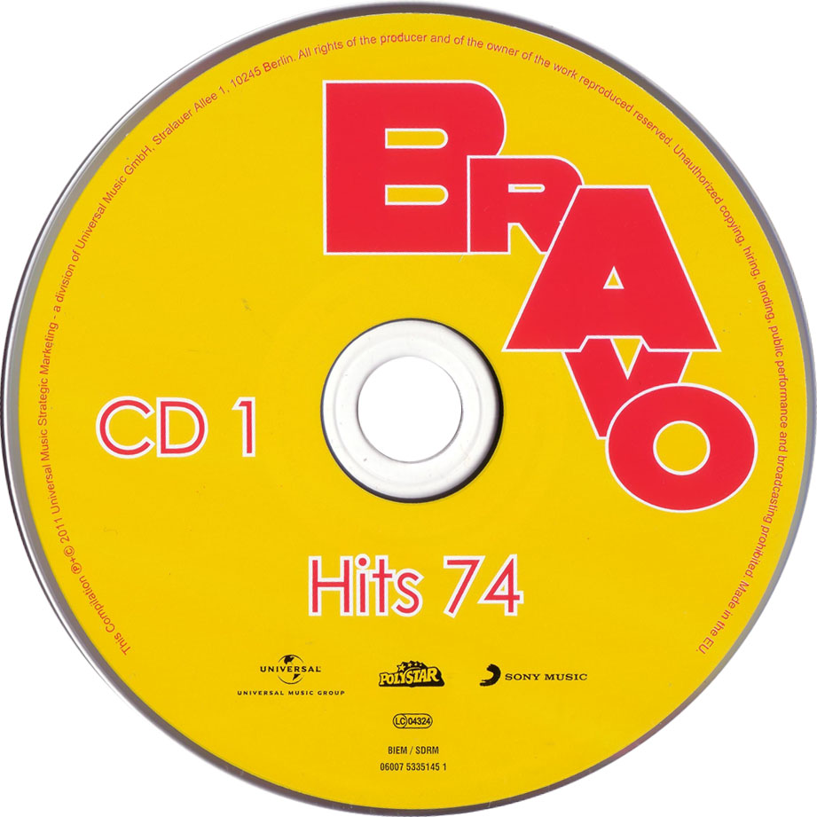 Cartula Cd1 de Bravo Hits 74