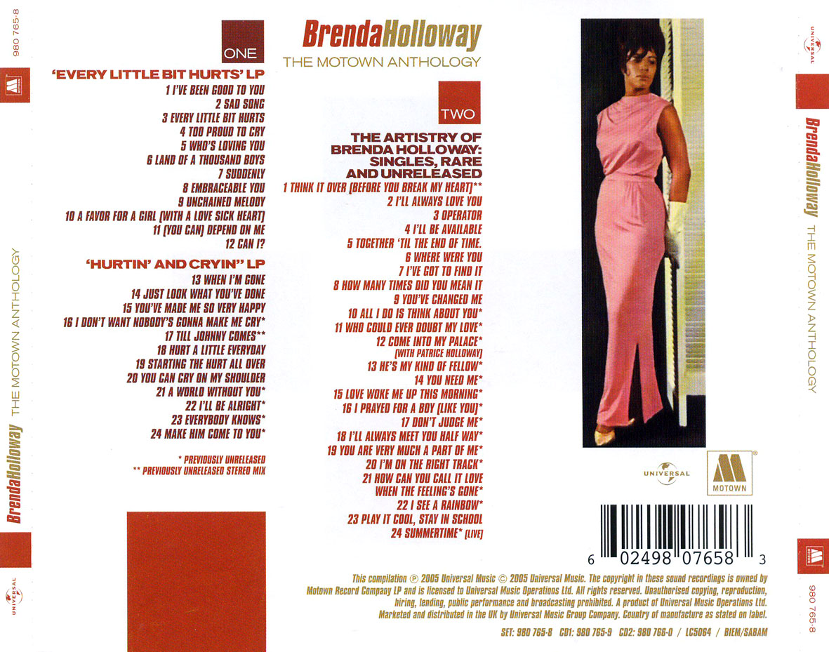 Cartula Trasera de Brenda Holloway - The Motown Anthology