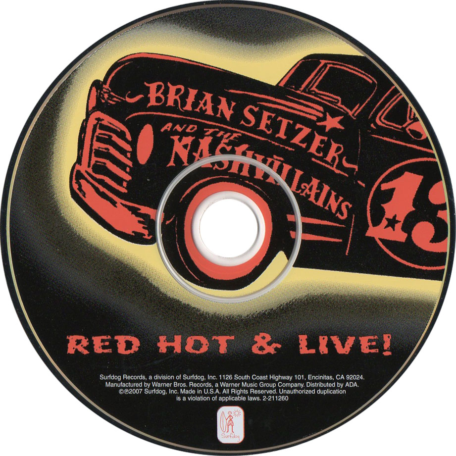Cartula Cd de Brian Setzer - Red Hot & Live!