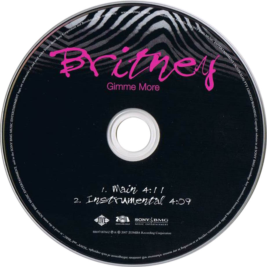 Cartula Cd de Britney Spears - Gimme More (Cd Single)