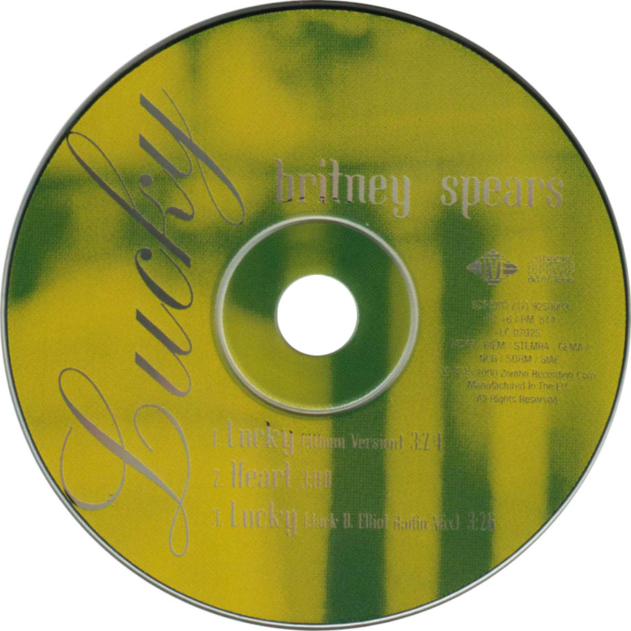 Cartula Cd de Britney Spears - Lucky (Cd Single)