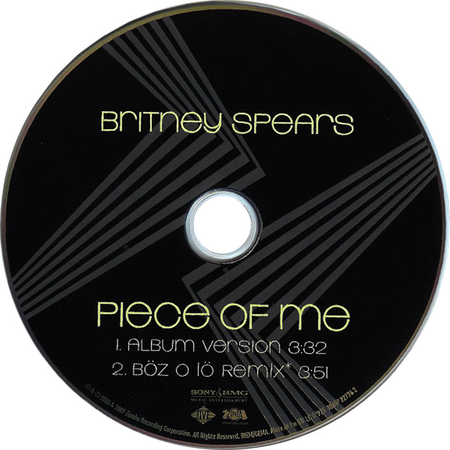 Cartula Cd de Britney Spears - Piece Of Me (Cd Single)