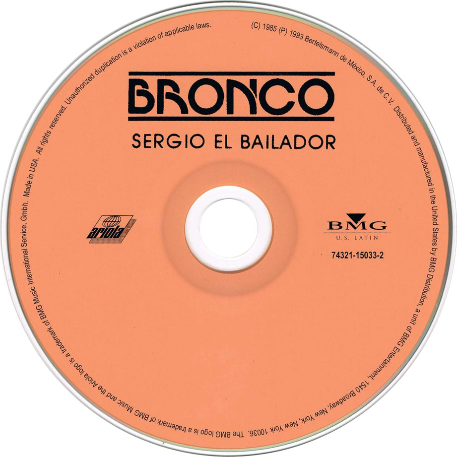 Cartula Cd de Bronco - Sergio El Bailador