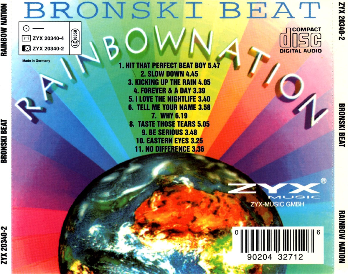 Cartula Trasera de Bronski Beat - Rainbow Nation