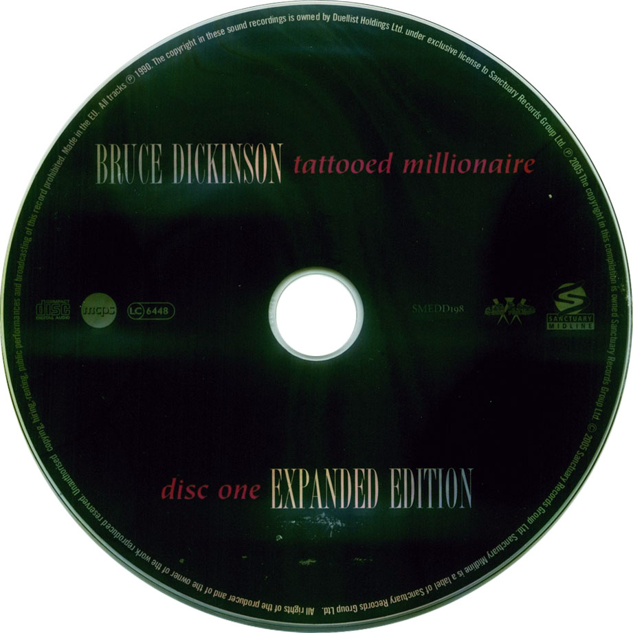 Cartula Cd1 de Bruce Dickinson - Tattooed Millionaire