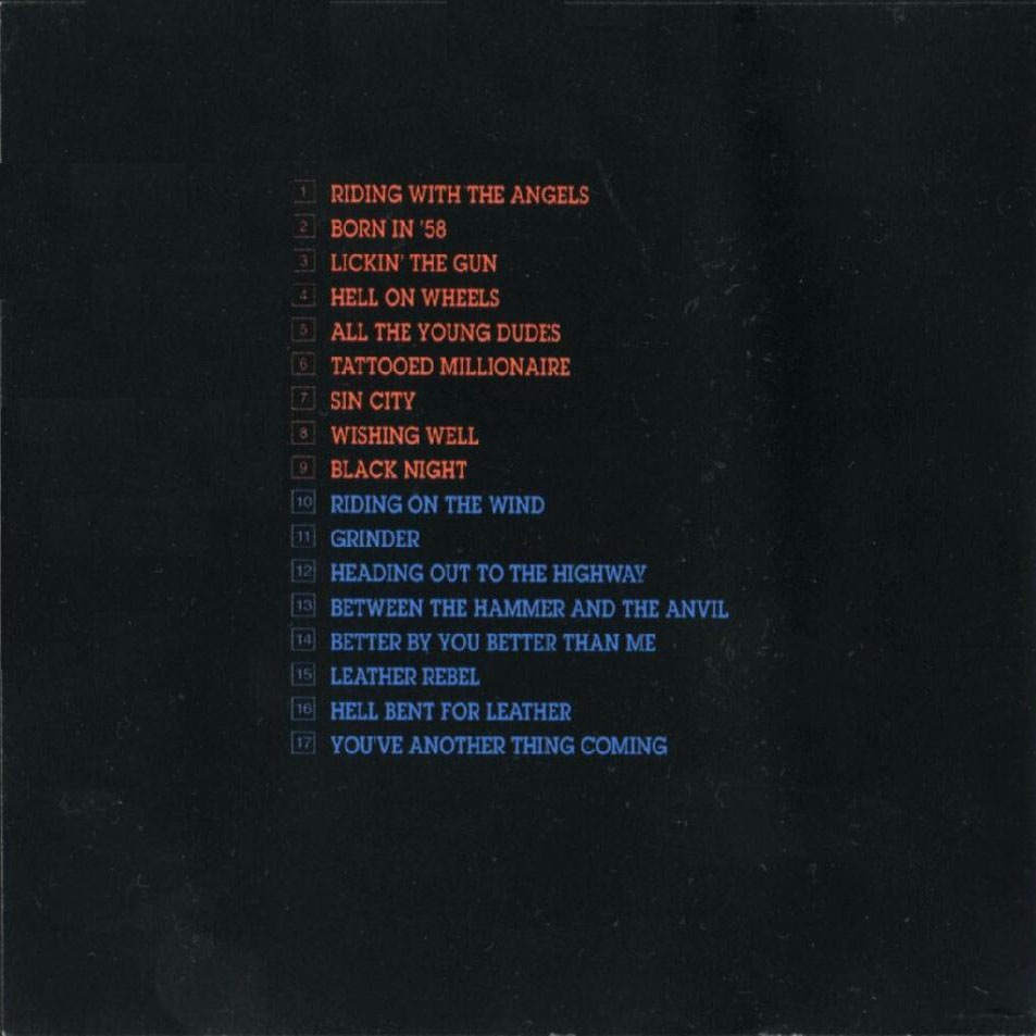 Cartula Interior Frontal de Bruce Dickinson / Judas Priest - Los Angeles 1990