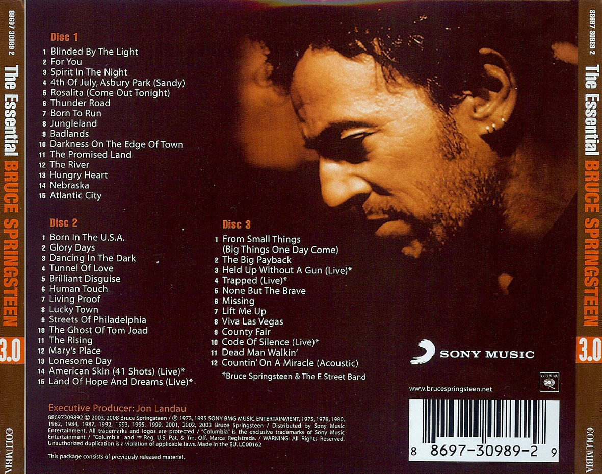 Cartula Trasera de Bruce Springsteen - The Essential 3.0