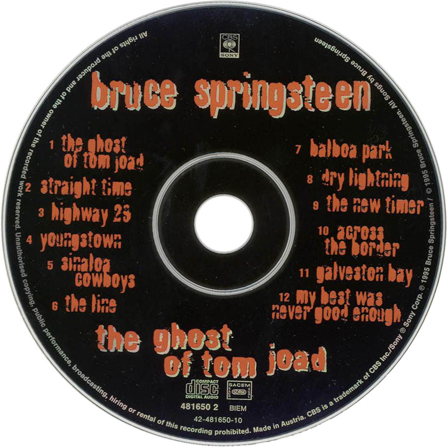 Cartula Cd de Bruce Springsteen - The Ghost Of Tom Joad