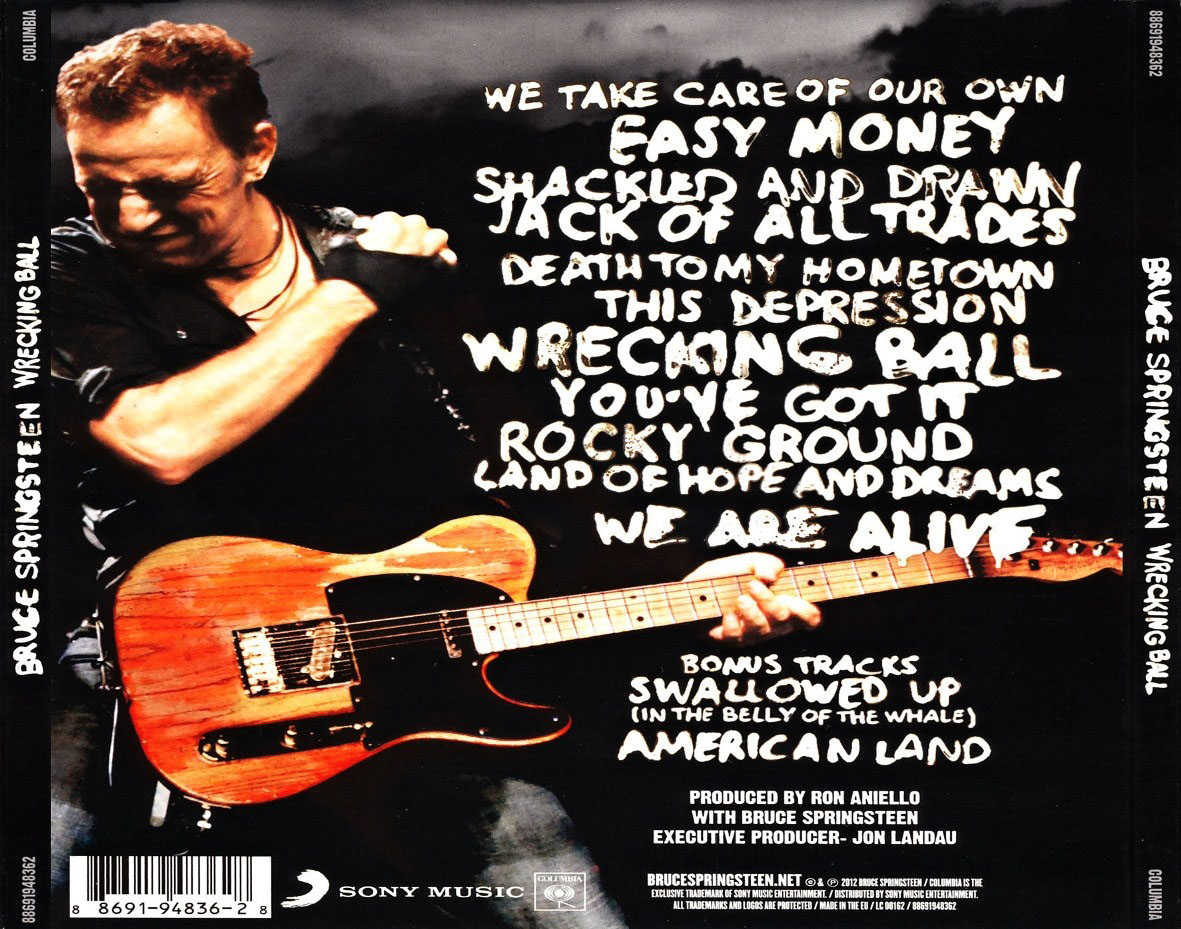 Cartula Trasera de Bruce Springsteen - Wrecking Ball (Special Edition)