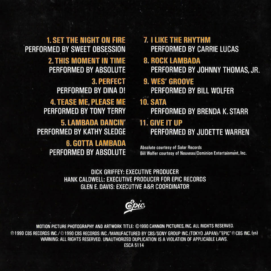 Car�tula Interior Frontal de Bso Lambada: Fuego En El Cuerpo (Lambada: Set The Night On Fire)