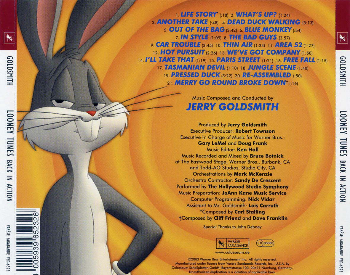 Cartula Trasera de Bso Looney Tunes: De Nuevo En Accion (Looney Tunes: Back In Action)