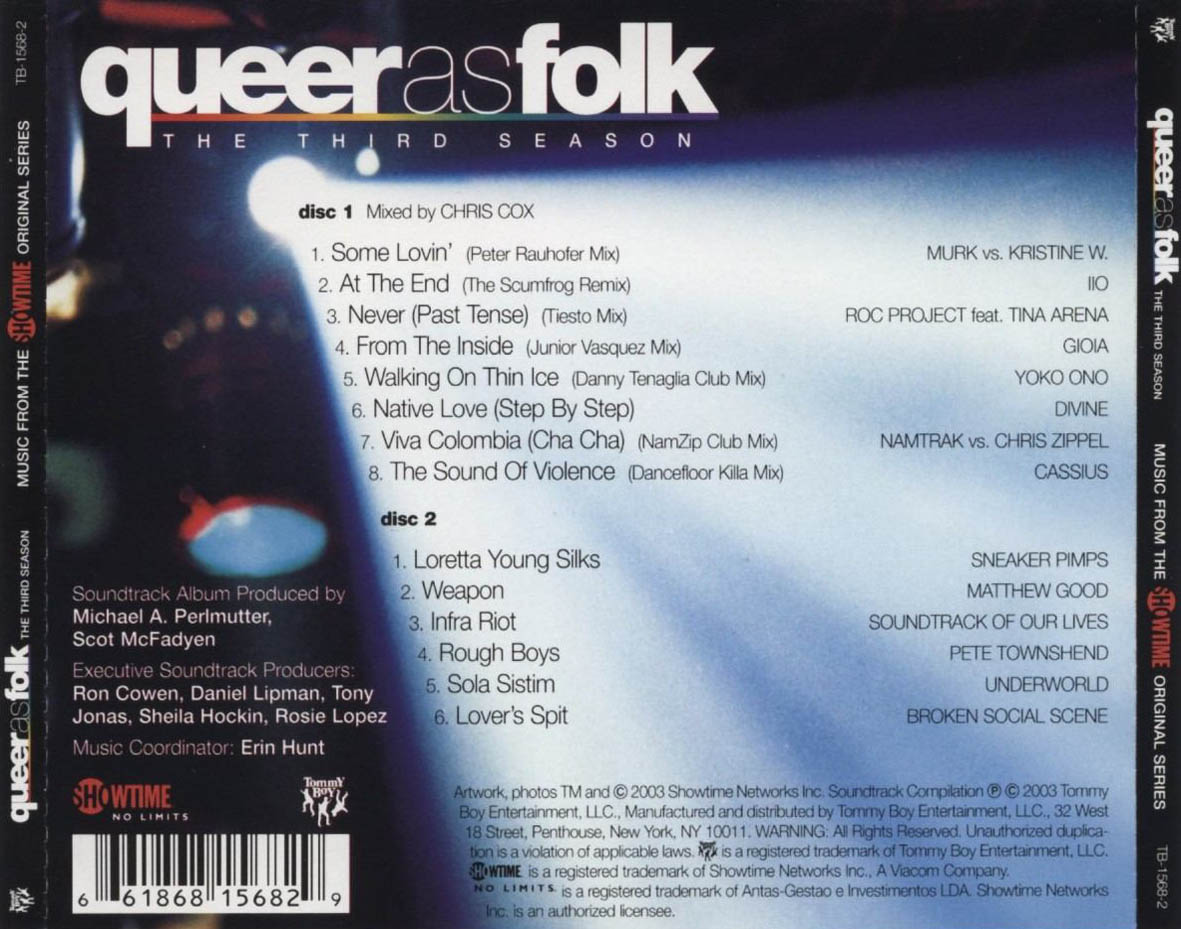 Cartula Trasera de Bso Queer As Folk: The Third Season