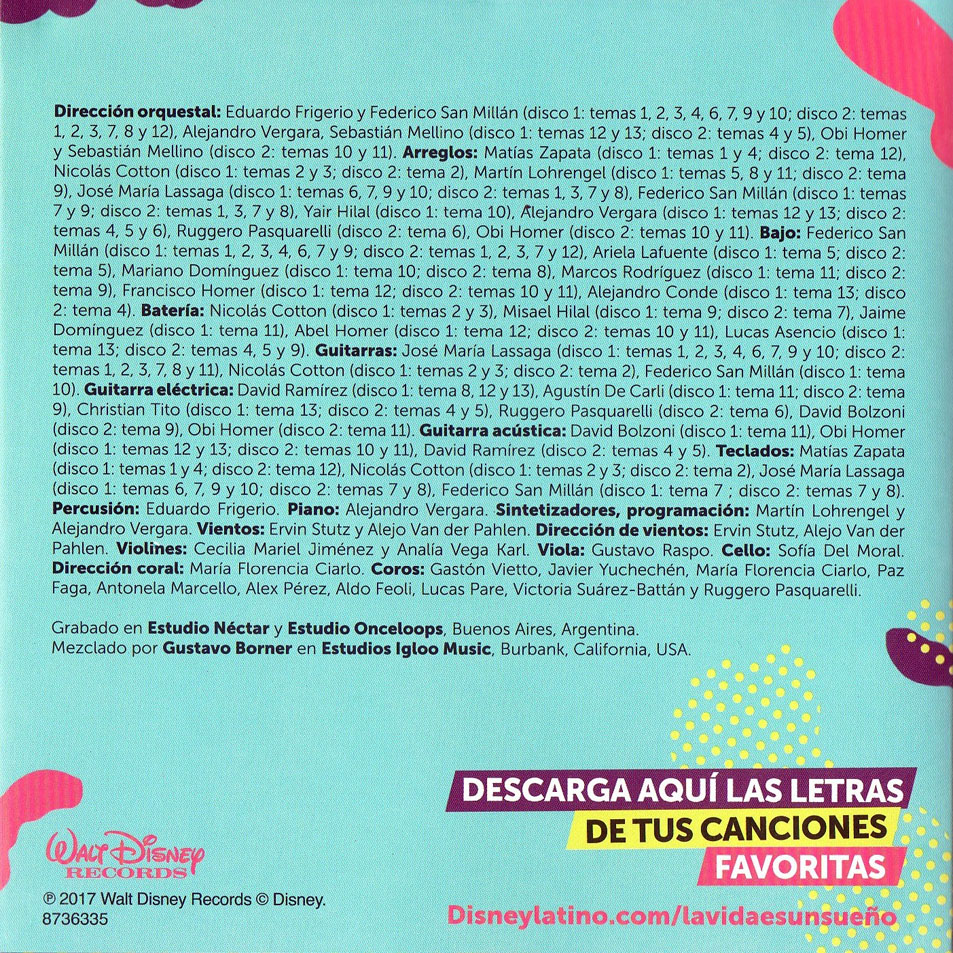 Cartula Interior Frontal de Bso Soy Luna: La Vida Es Un Sueo