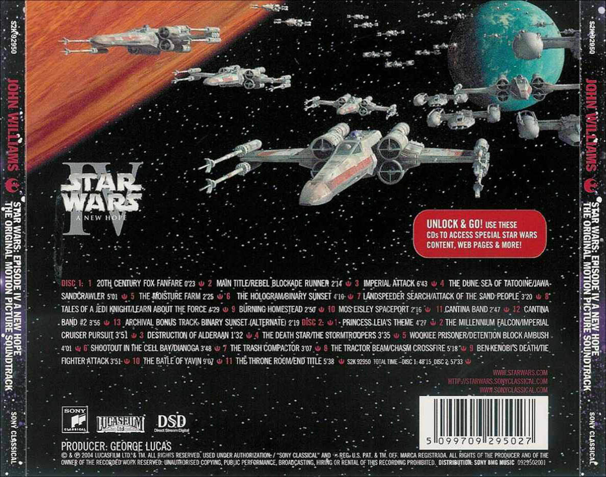 Cartula Trasera de Bso Star Wars Iv: La Guerra De Las Galaxias