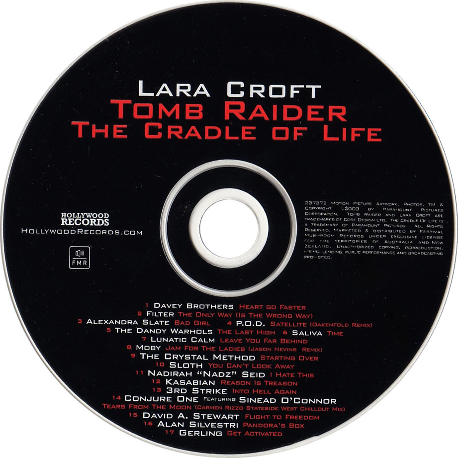 Cartula Cd de Bso Tomb Raider: La Cuna De La Vida (The Cradle Of Life)