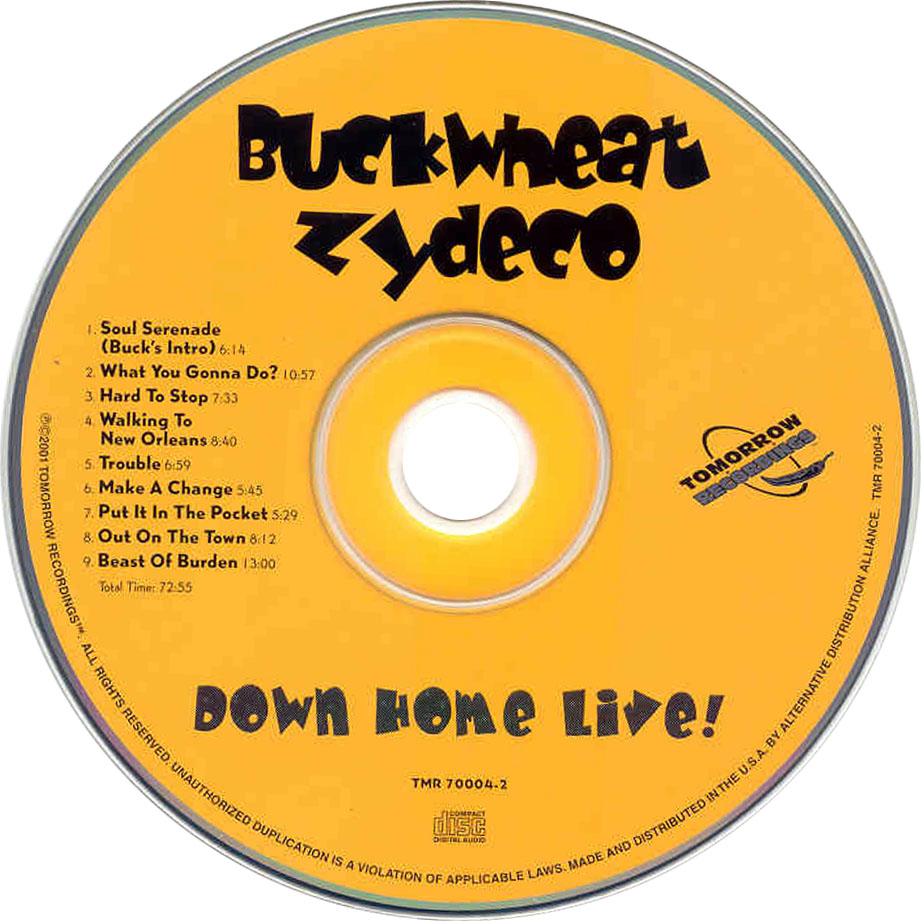 Cartula Cd de Buckwheat Zydeco - Down Home Live!