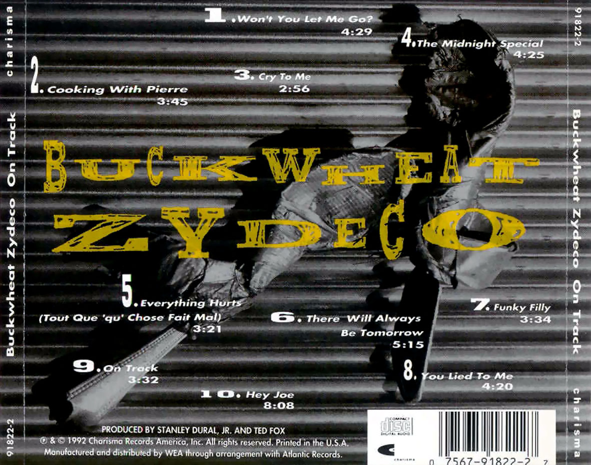 Cartula Trasera de Buckwheat Zydeco - On Track