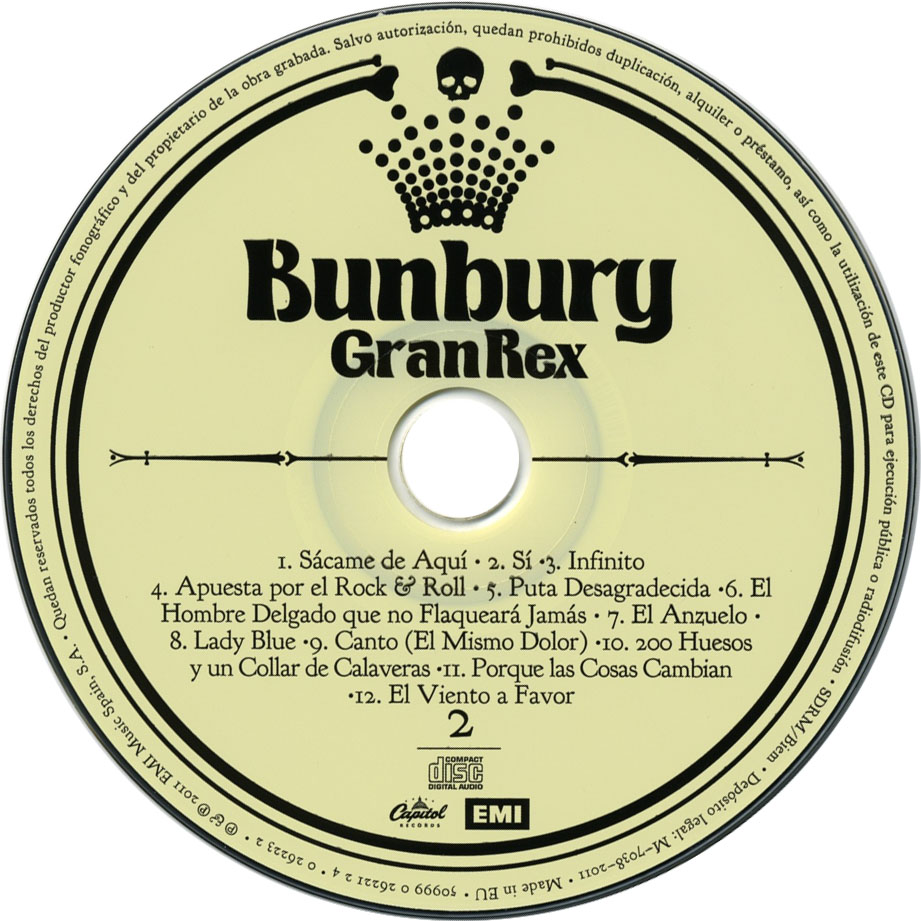 Cartula Cd2 de Bunbury - Gran Rex