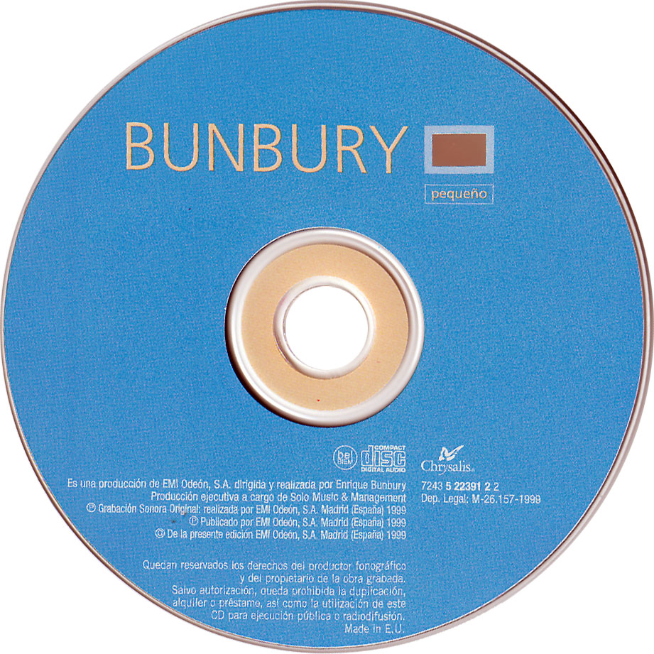 Cartula Cd de Bunbury - Pequeo