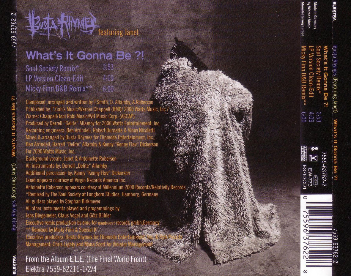 Cartula Trasera de Busta Rhymes - What's It Gonna Be? (Featuring Janet Jackson) (Cd Single)