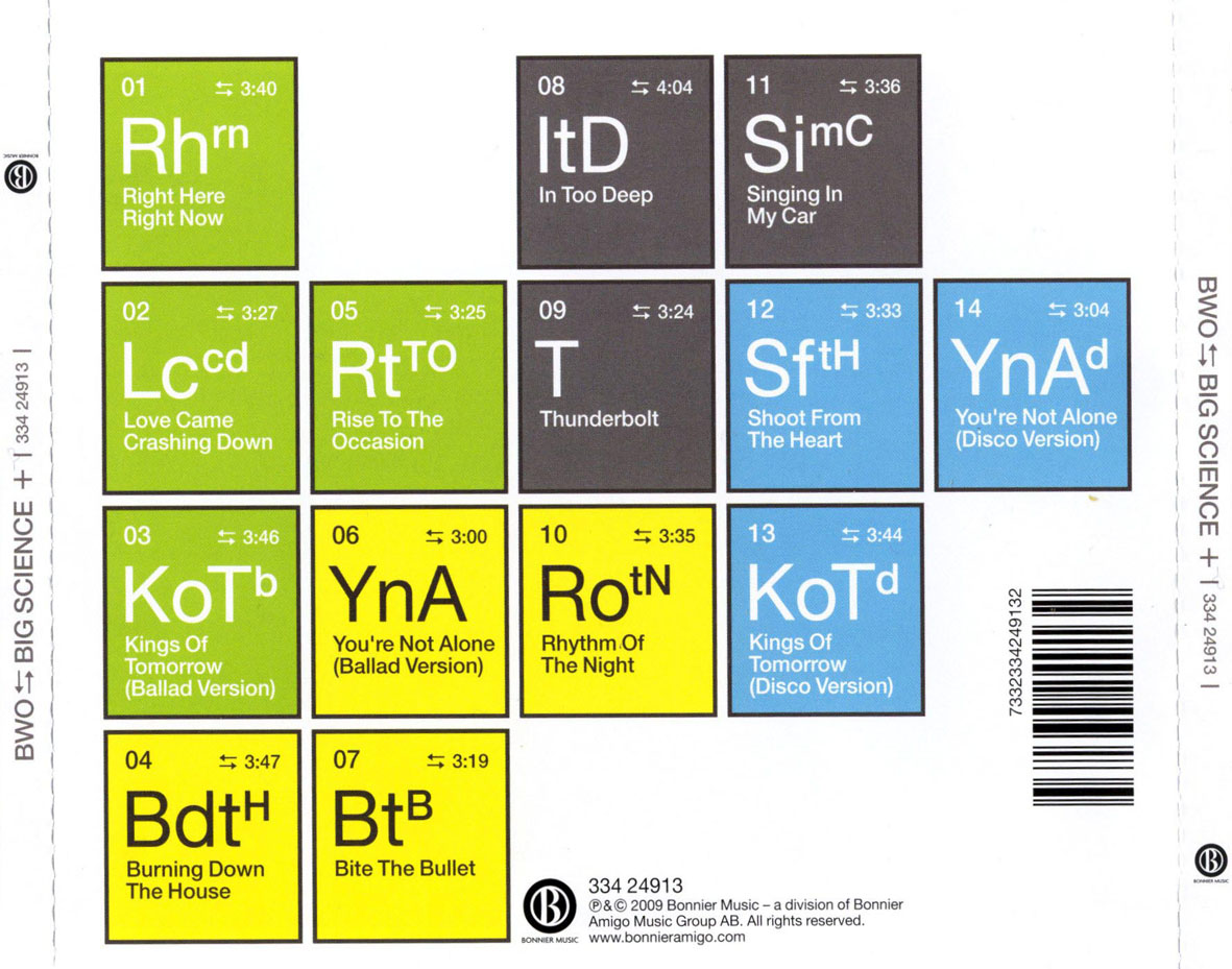 Cartula Trasera de Bwo - Big Science