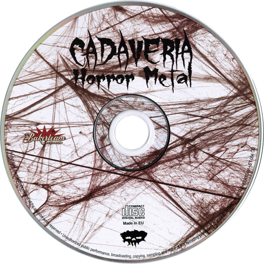 Carátula Cd de Cadaveria - Horror Metal