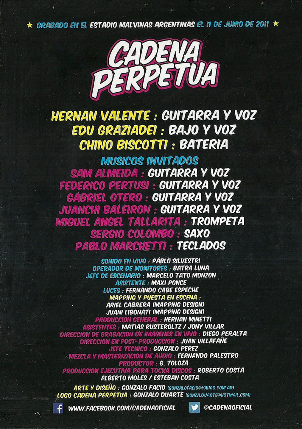 Cartula Interior Frontal de Cadena Perpetua - Plaga & Circo (Dvd)