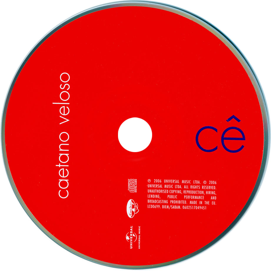 Cartula Cd de Caetano Veloso - Ce