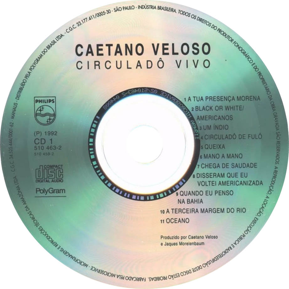 Cartula Cd1 de Caetano Veloso - Circulad Vivo