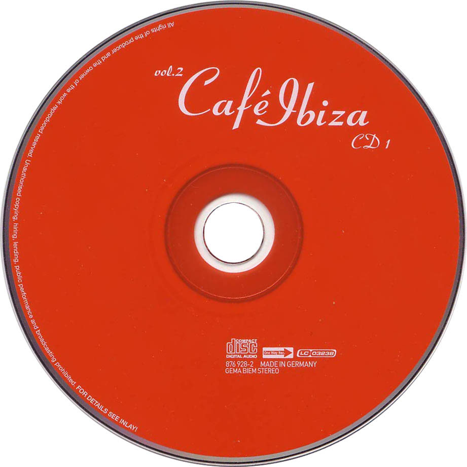 Cartula Cd1 de Cafe Ibiza Volume 2