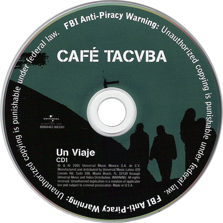 Cartula Cd1 de Cafe Tacvba - Un Viaje