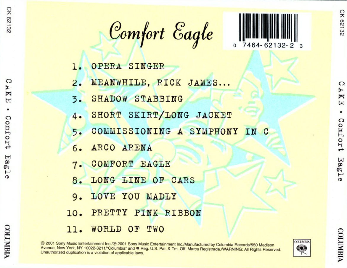 Cartula Trasera de Cake - Comfort Eagle