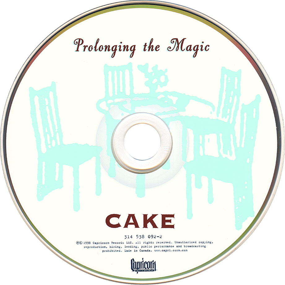 Cartula Cd de Cake - Prolonging The Magic
