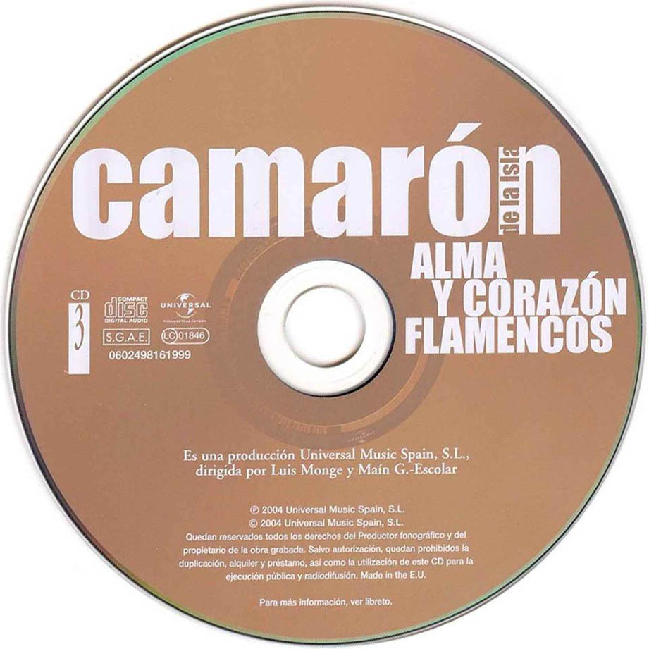 Cartula Cd3 de Camaron - Alma Y Corazon Flamencos